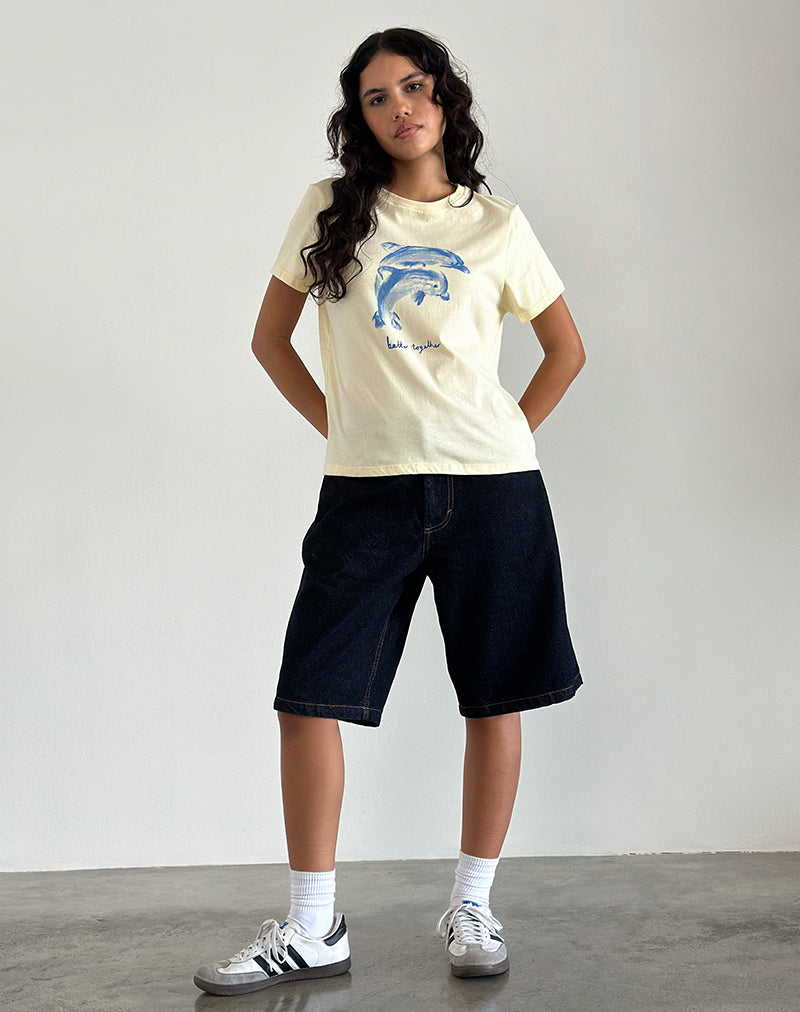 Afbeelding van Saki T-shirt in Buttermilk met Better Together Slogan