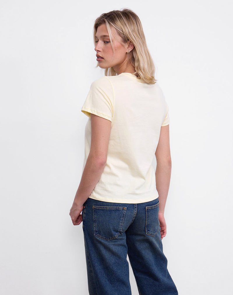 Afbeelding van Saki T-shirt in Buttermilk met Mon Cheri print