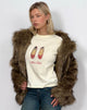 Afbeelding van Saki T-shirt in Buttermilk met Mon Cheri print