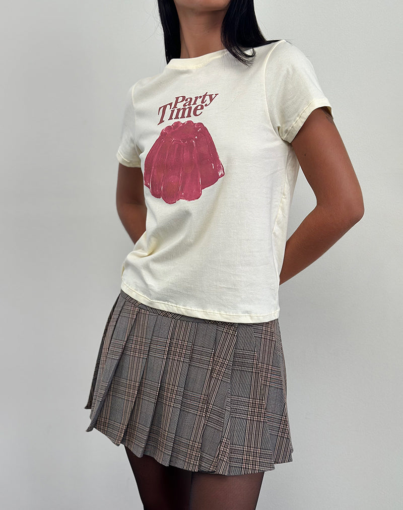 Afbeelding van Saki T-shirt in karnemelk met Party Time-opdruk