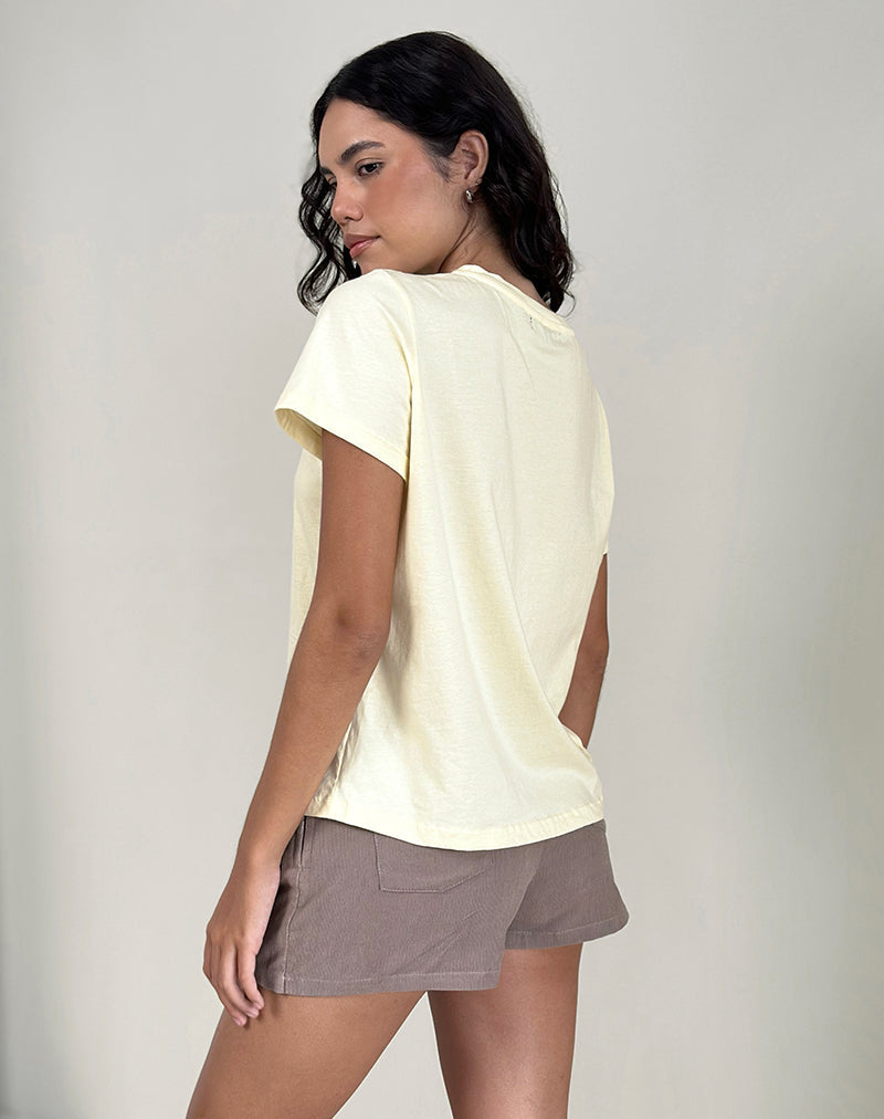 Afbeelding van Saki T-shirt in karnemelk Helende stenen horoscoop print