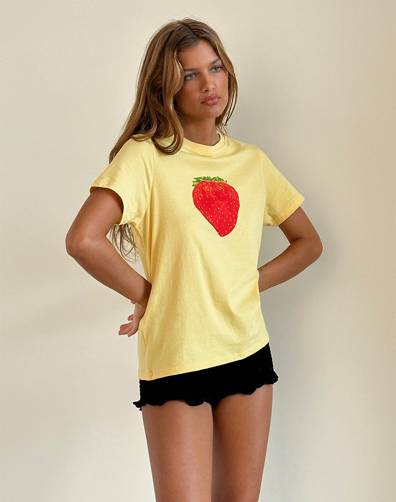 Afbeelding van Saki T-shirt in limonade oversized aardbei