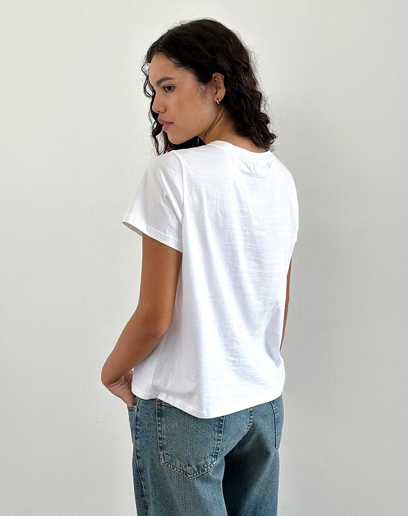 Afbeelding van Saki T-shirt in White Argument Mood Print