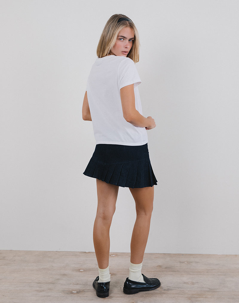 Afbeelding van Saki T-shirt in wit met babyhertenprint