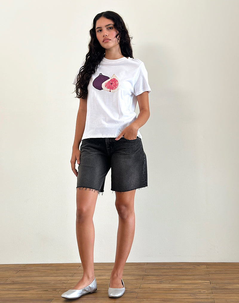 Afbeelding van Saki T-shirt in wit vijg