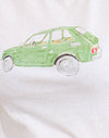 Wit met groene auto