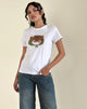 Afbeelding van Saki Wit T-shirt met Kitty print