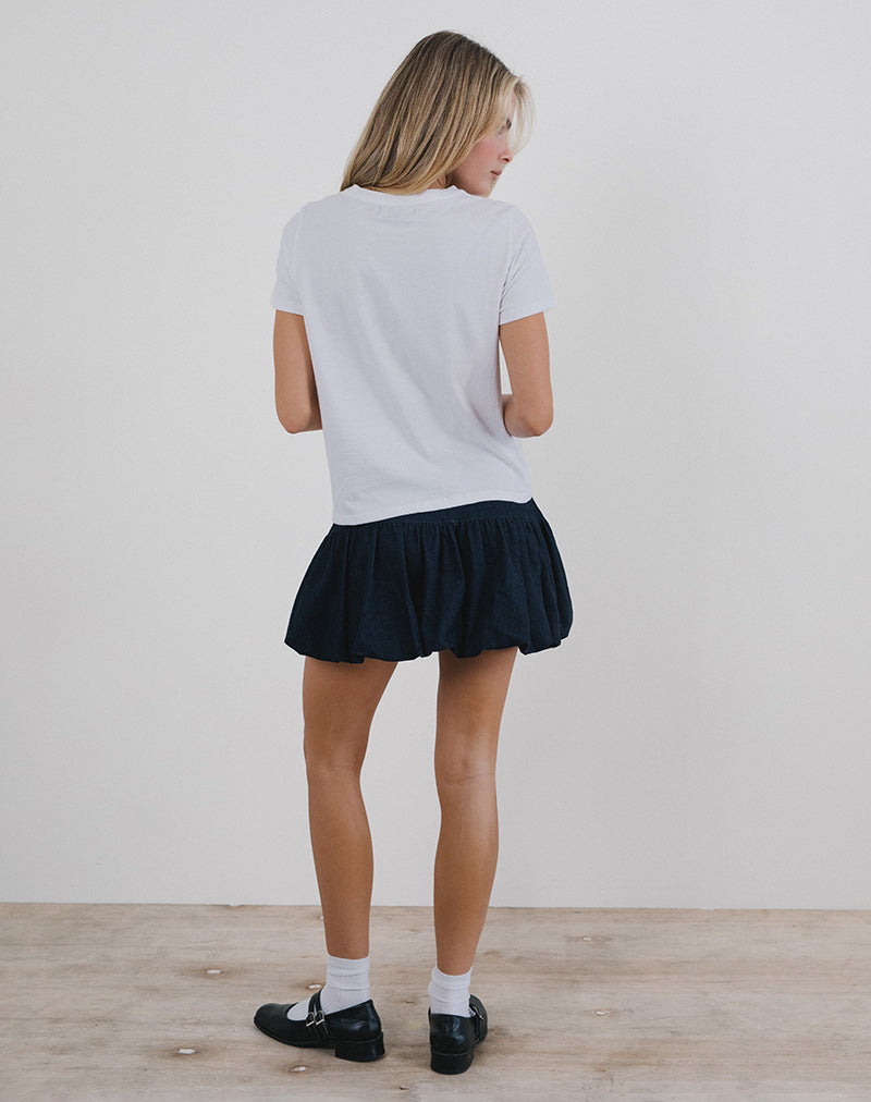 Afbeelding van Saki T-shirt in Wit met Olijvengrafiek