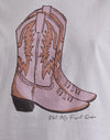 Wit met roze laarzenprint