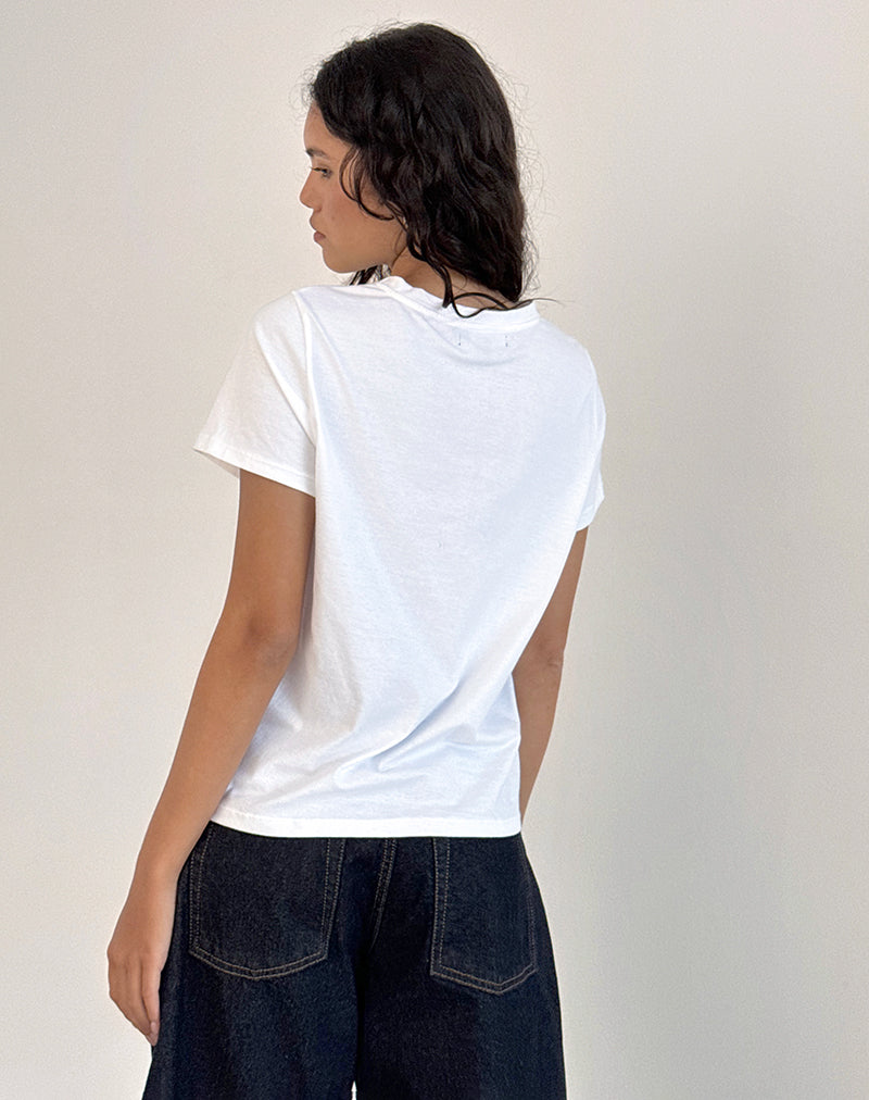 Afbeelding van Saki T-shirt in wit met koningsrood Euro Summer