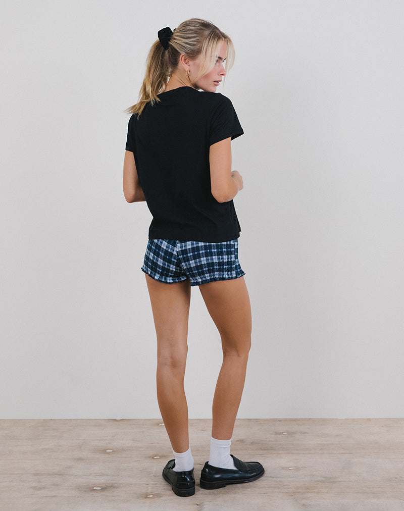 Afbeelding van Saki T-shirt in zwart met theetijdprint