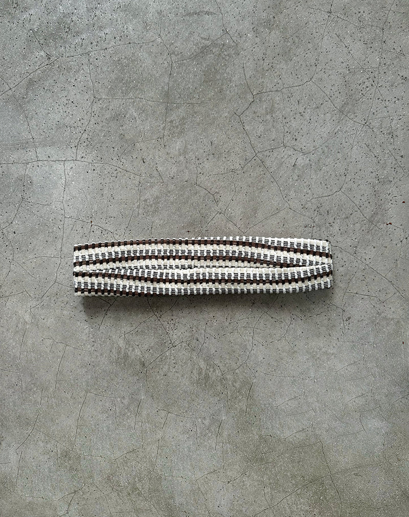 Afbeelding van Sala Hoofdband in Bruin Streep Structuur Rib