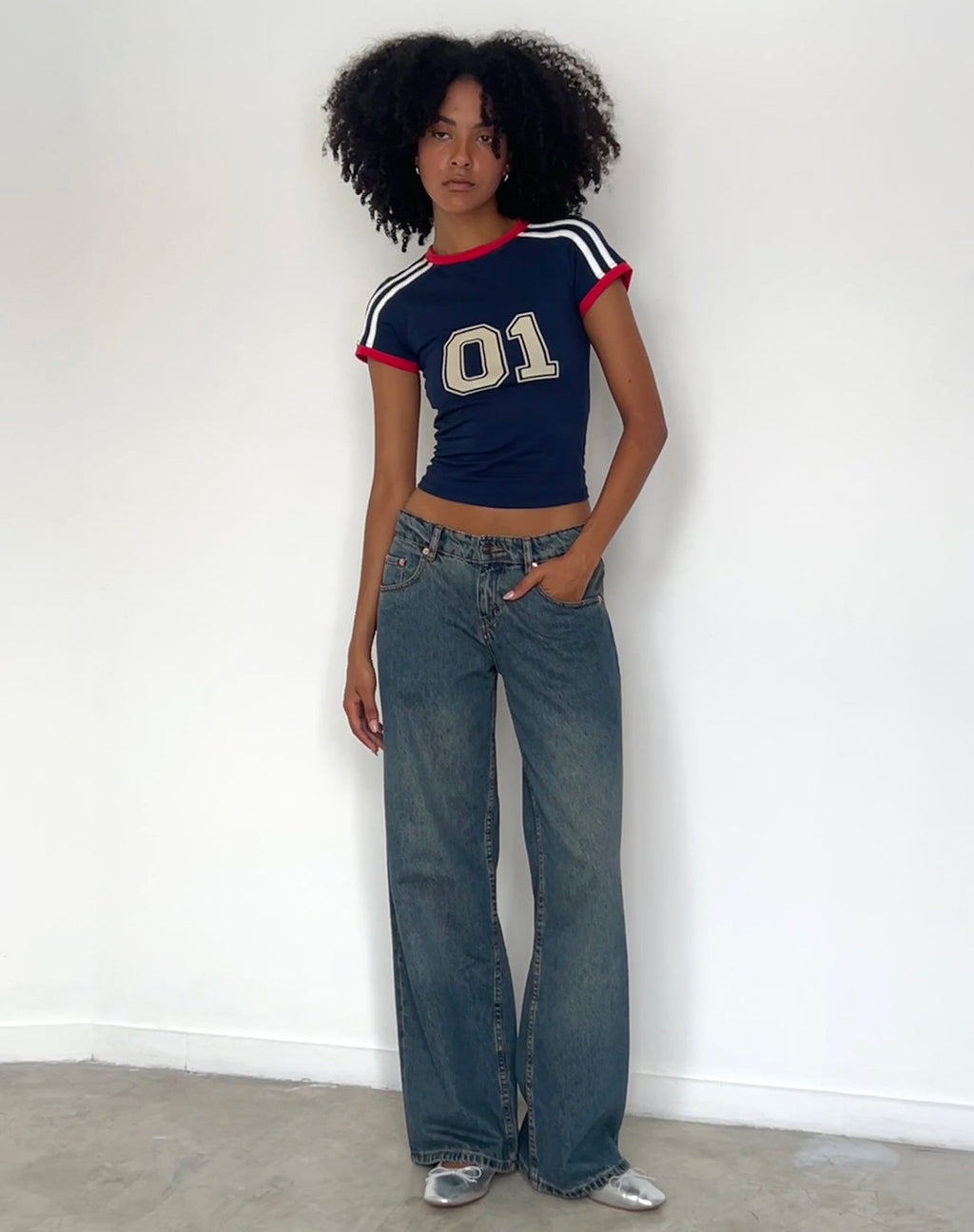 Salda Sporty Fitted T-shirt in Navy
