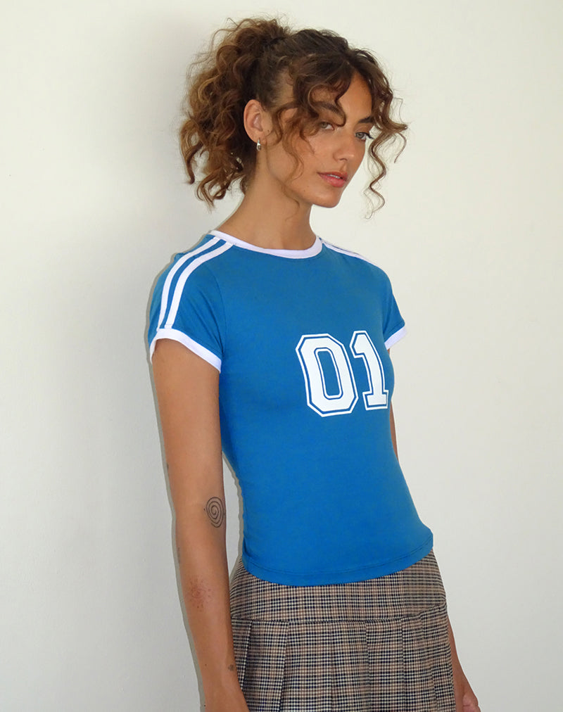 Salda Sporty Fitted T-shirt in mediterraan blauw