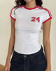 Afbeelding van Salda T-shirt in Wit met Tango Rode Binding