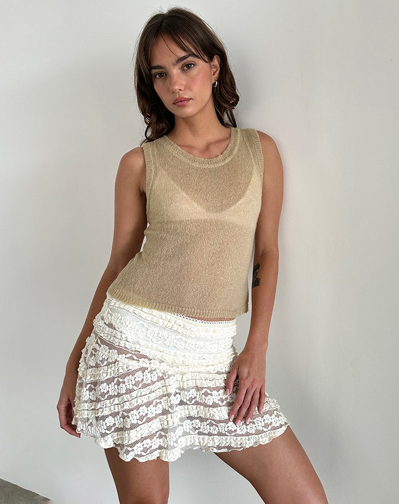 Afbeelding van Salisha Tank Top in Natuurlijke Sheer Knit