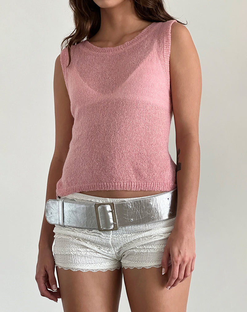 Salisha Tanktop in Roze Sheer Knit