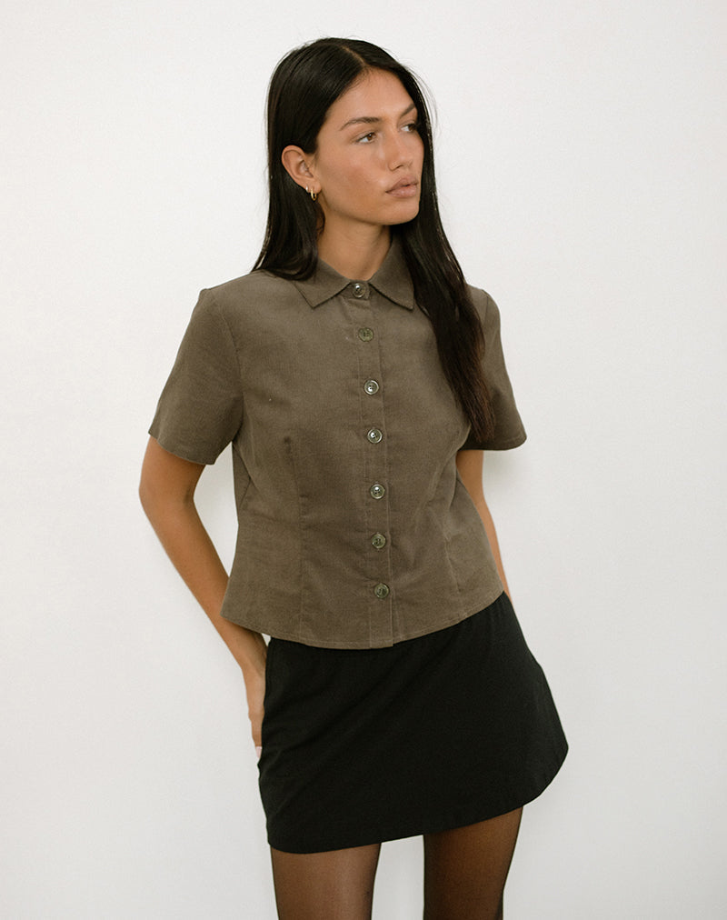 Afbeelding van Samas Shirt in Koord Taupe