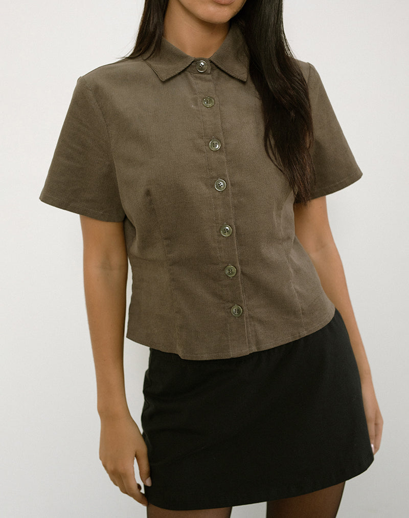 Afbeelding van Samas Shirt in Koord Taupe