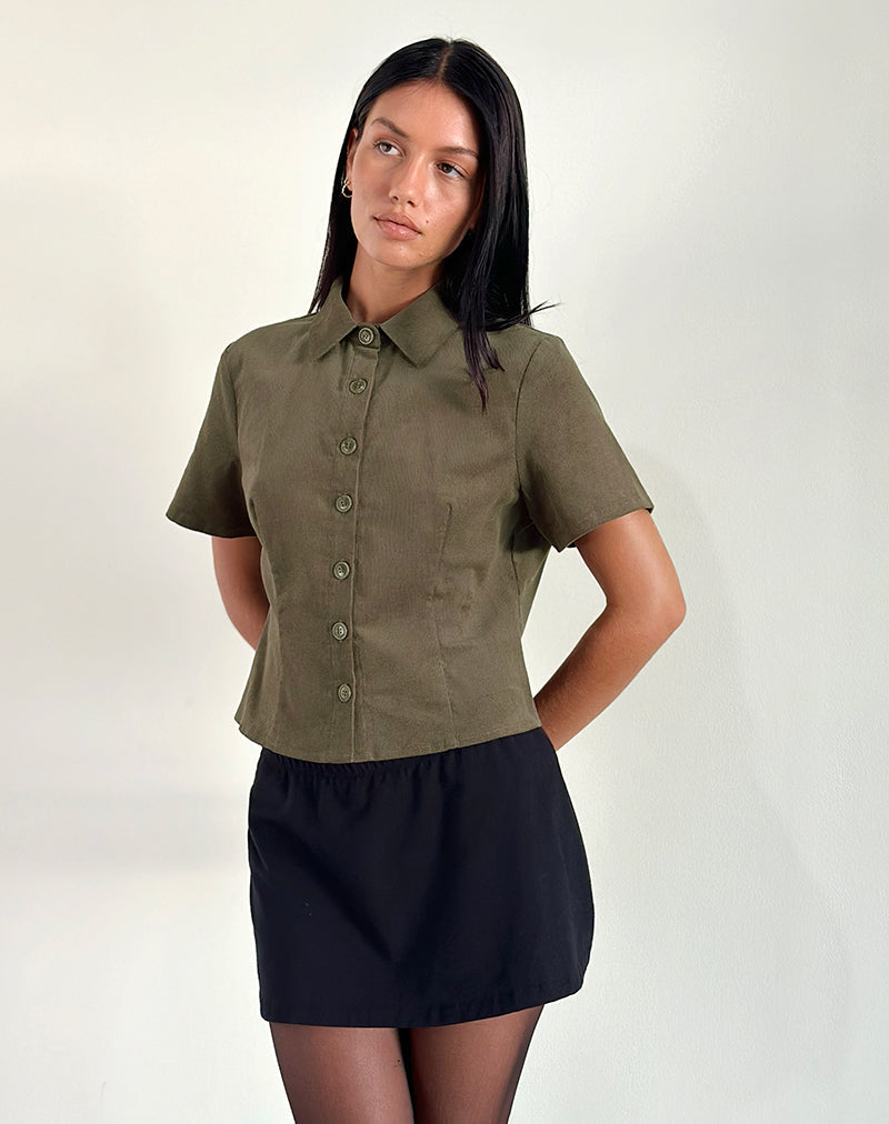 Samas overhemd in Cord Taupe