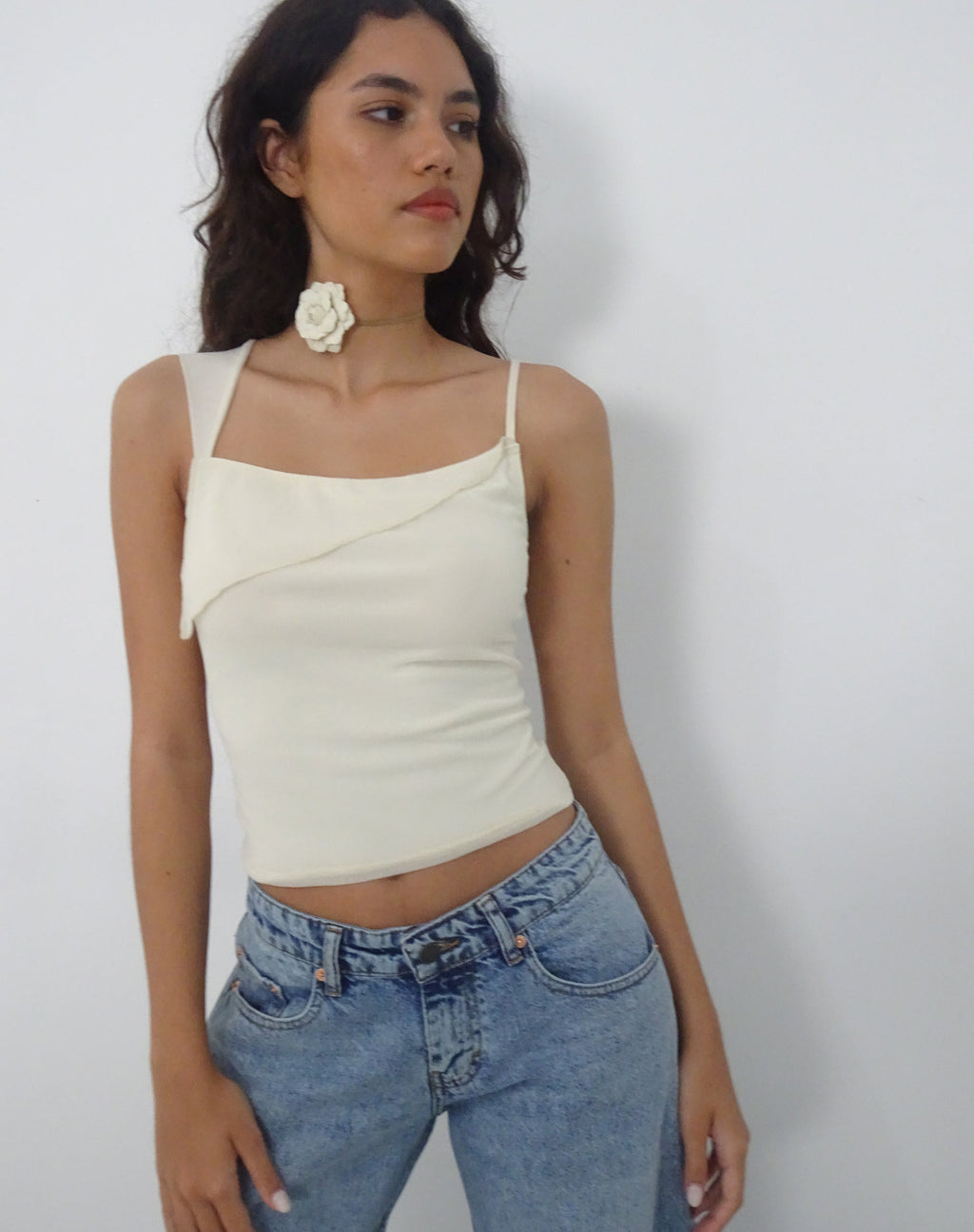 Sambu Top in Mesh Ivoor