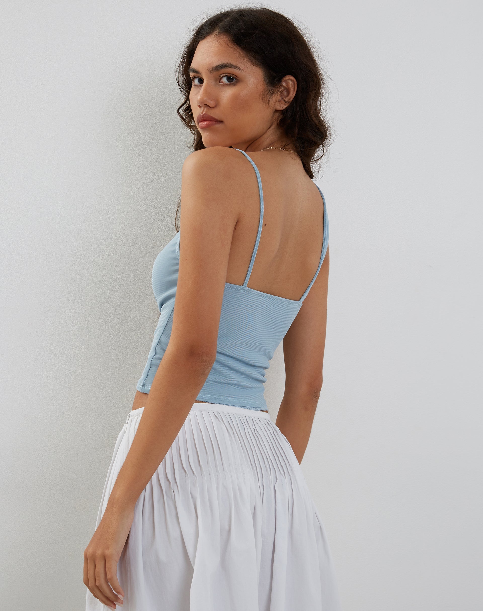 Afbeelding van Sambu Mesh Vest Top in Pastelblauw