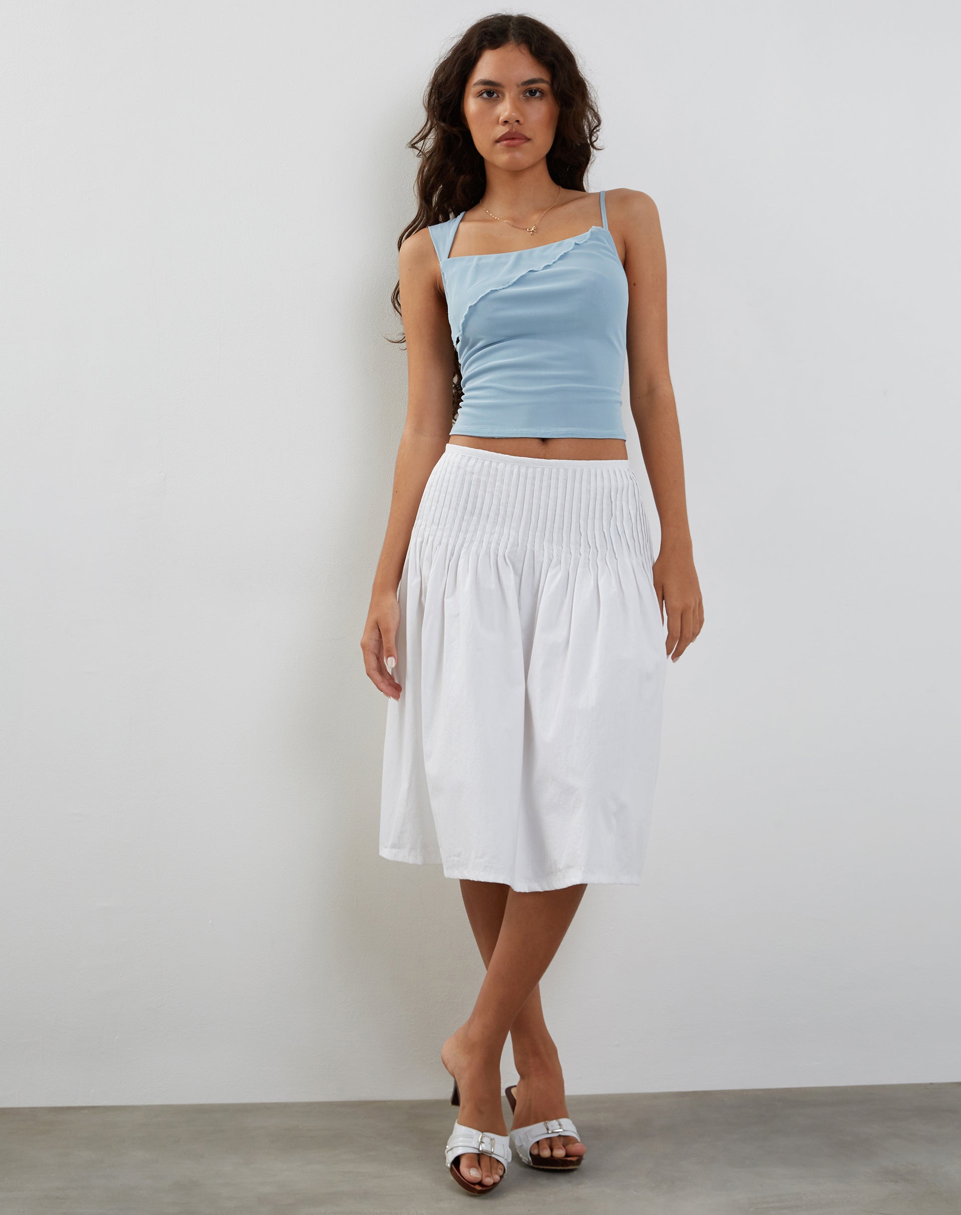 Afbeelding van Sambu Mesh Vest Top in Pastelblauw