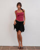 Afbeelding van Tasdi Slinky minirok met lage taille in zwart