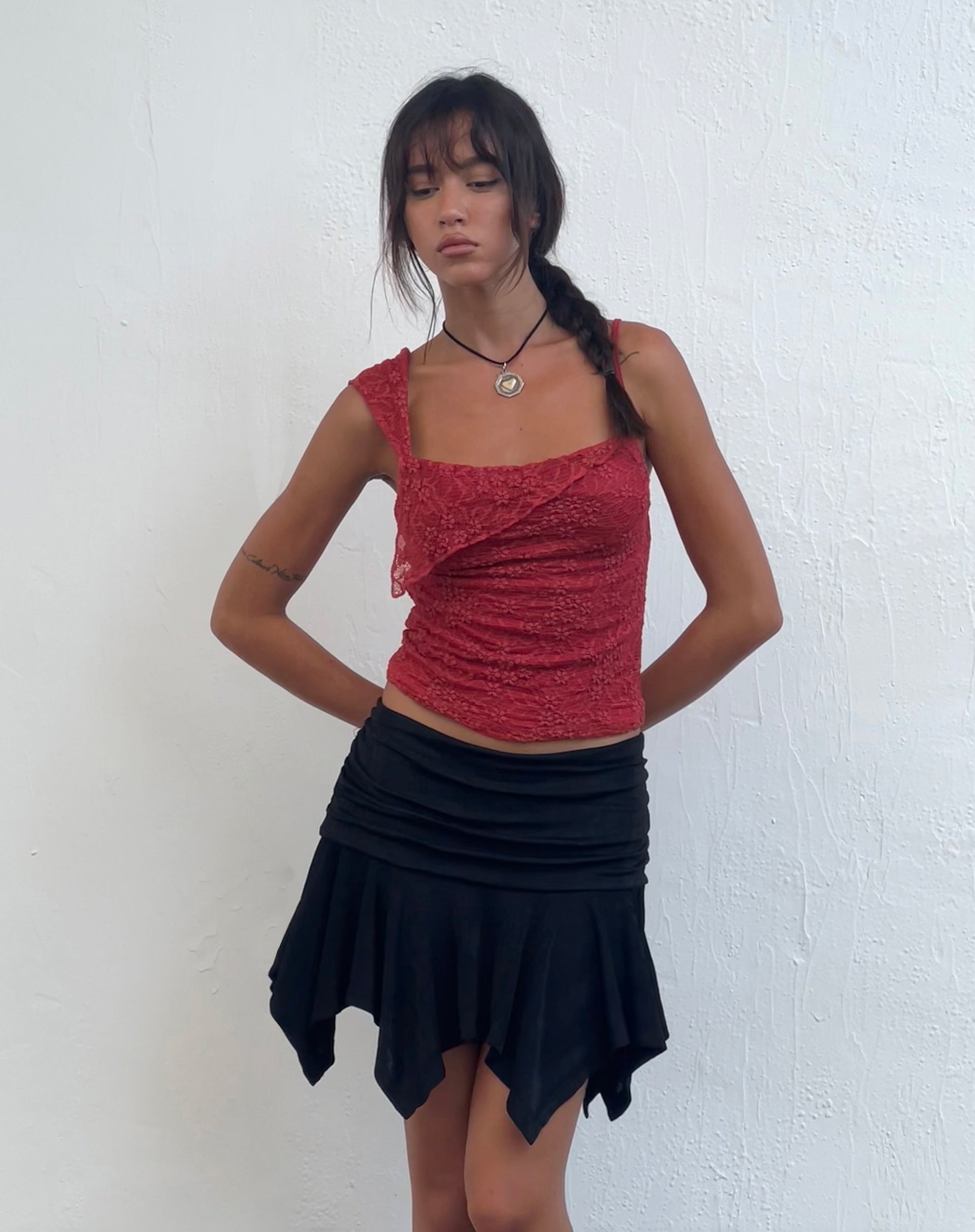 Afbeelding van Sambu Kanten Cami Top in Rood