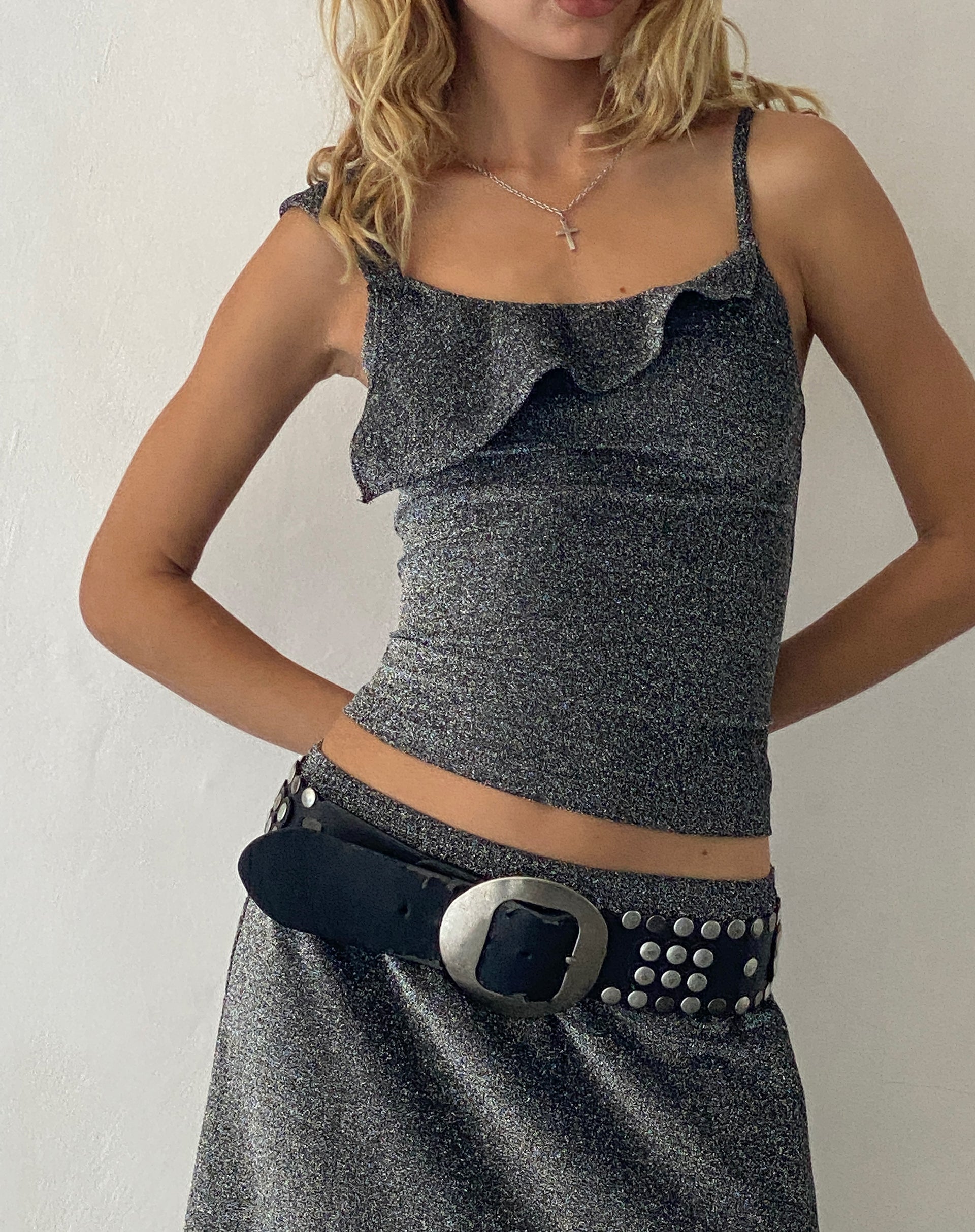 Afbeelding van Sambu Cami Top in Black Shimmer
