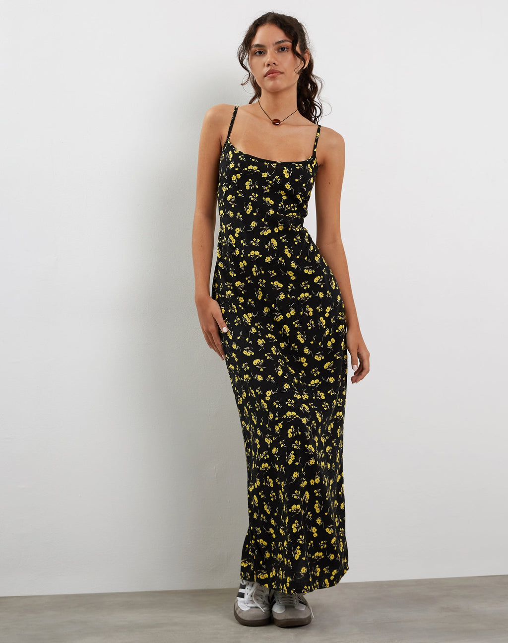 Kafka Maxi Dress in boterbloem zwart en geel