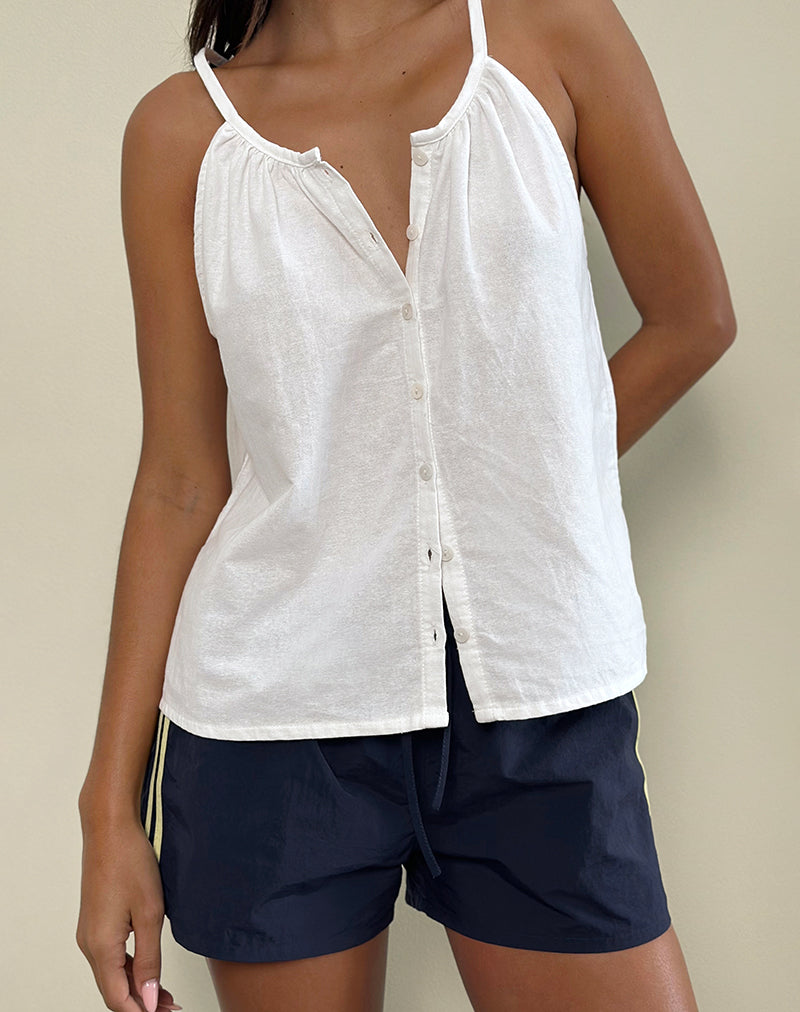 Afbeelding van Sanja Scoop Button Top in Ivoor