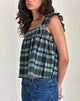 Afbeelding van Sanula Top in Linnen Mono Check Groen
