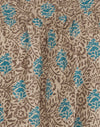  Blauw en bruin gebloemd Boheems Batik