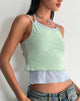 Afbeelding van Sapphi dubbellaagse camitop in Frost Blue en saliegroen