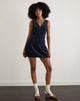Afbeelding van Sarabi Plunge Mini Dress in Cord Navy