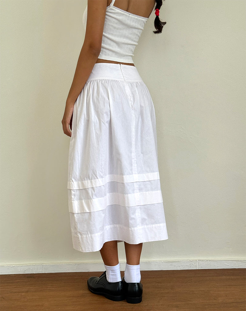 Afbeelding van Sarayu Midi rok in popeline wit