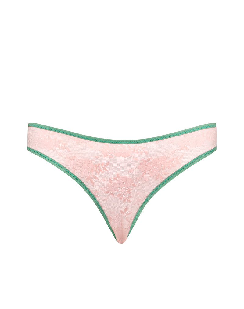 Afbeelding van Sarpa Knicker in Roze Mesh met Groene Binding