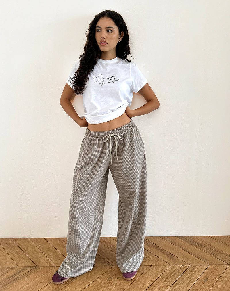 Sasari oversized broek in geruit grijs