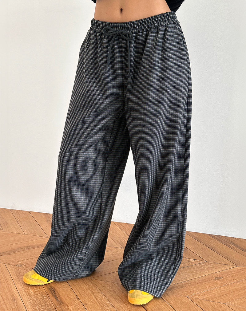 Afbeelding van Sasari oversize broek in geruit Navy