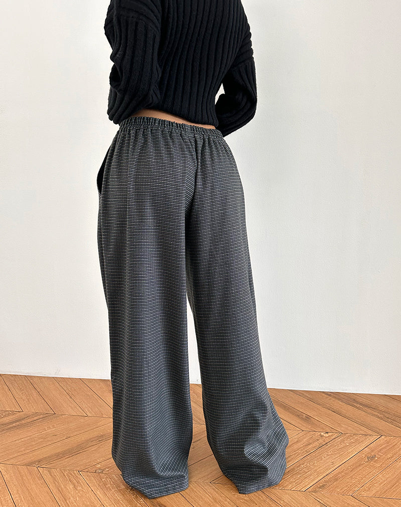 Afbeelding van Sasari oversize broek in geruit Navy