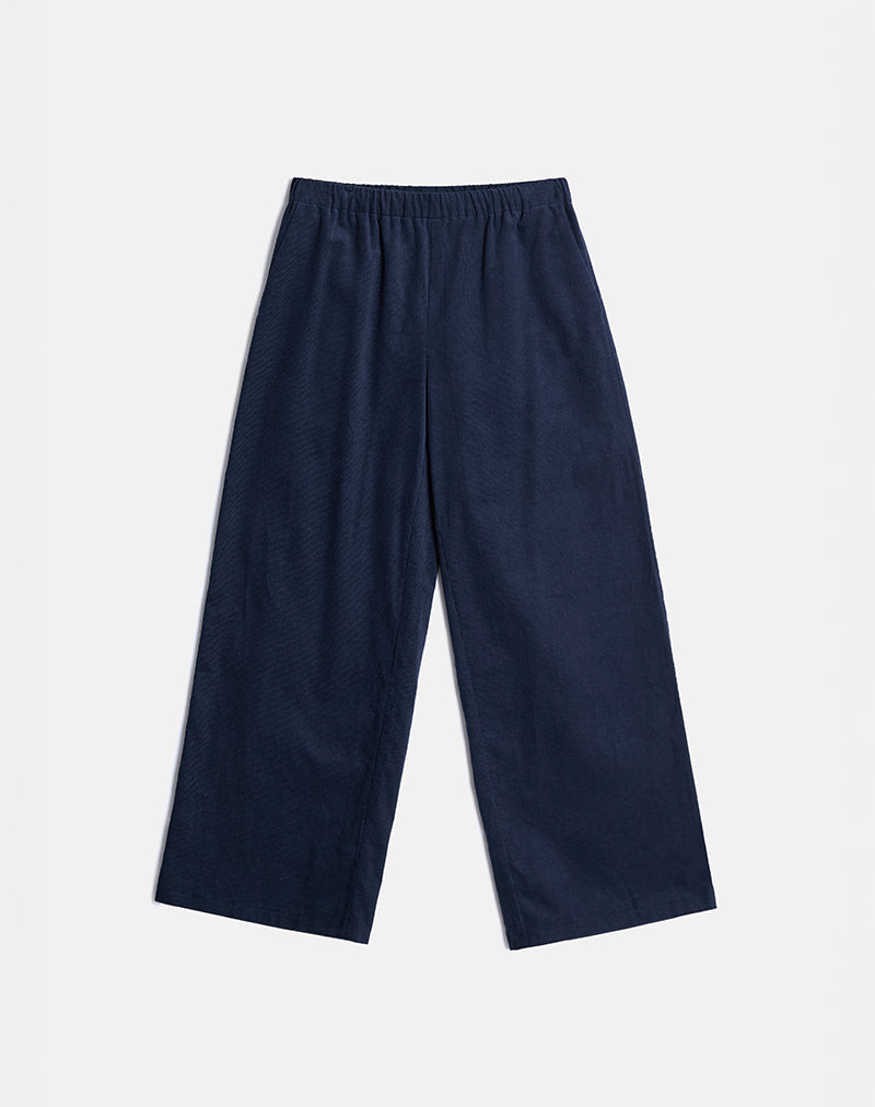 Afbeelding van Sasiya tailleband broek in koord marine