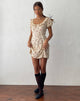 Afbeelding van Sasyana Mini Dress in Flower Chain Cream
