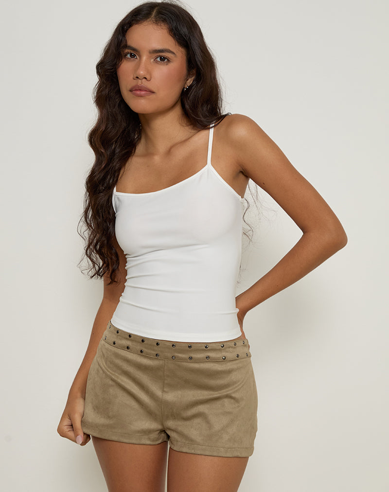 Afbeelding van Saumya Hot Pant in imitatiesuède champignongrijs