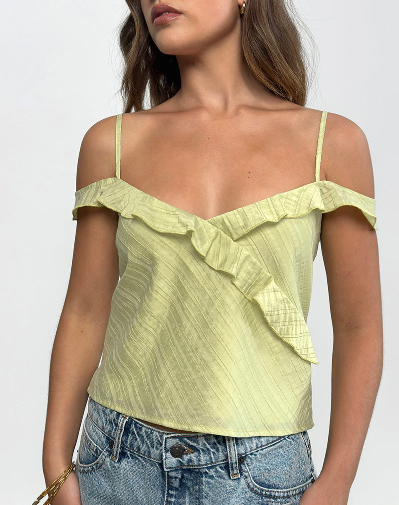 Afbeelding van Savira Top in Chiffon Stripe Groen