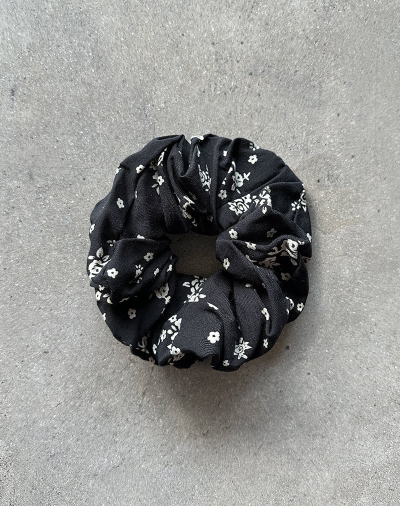 Afbeelding van Scrunchie in Floral Land Zwart