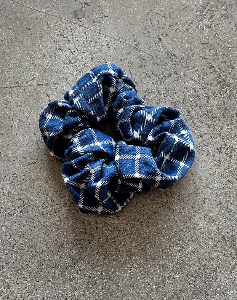 Afbeelding van Scrunchie in marine ruitmotief