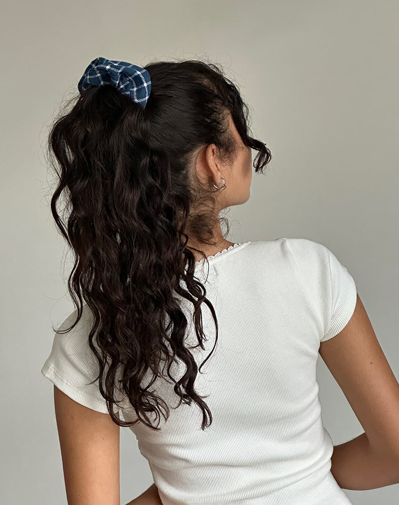 Afbeelding van Scrunchie in marine ruitmotief