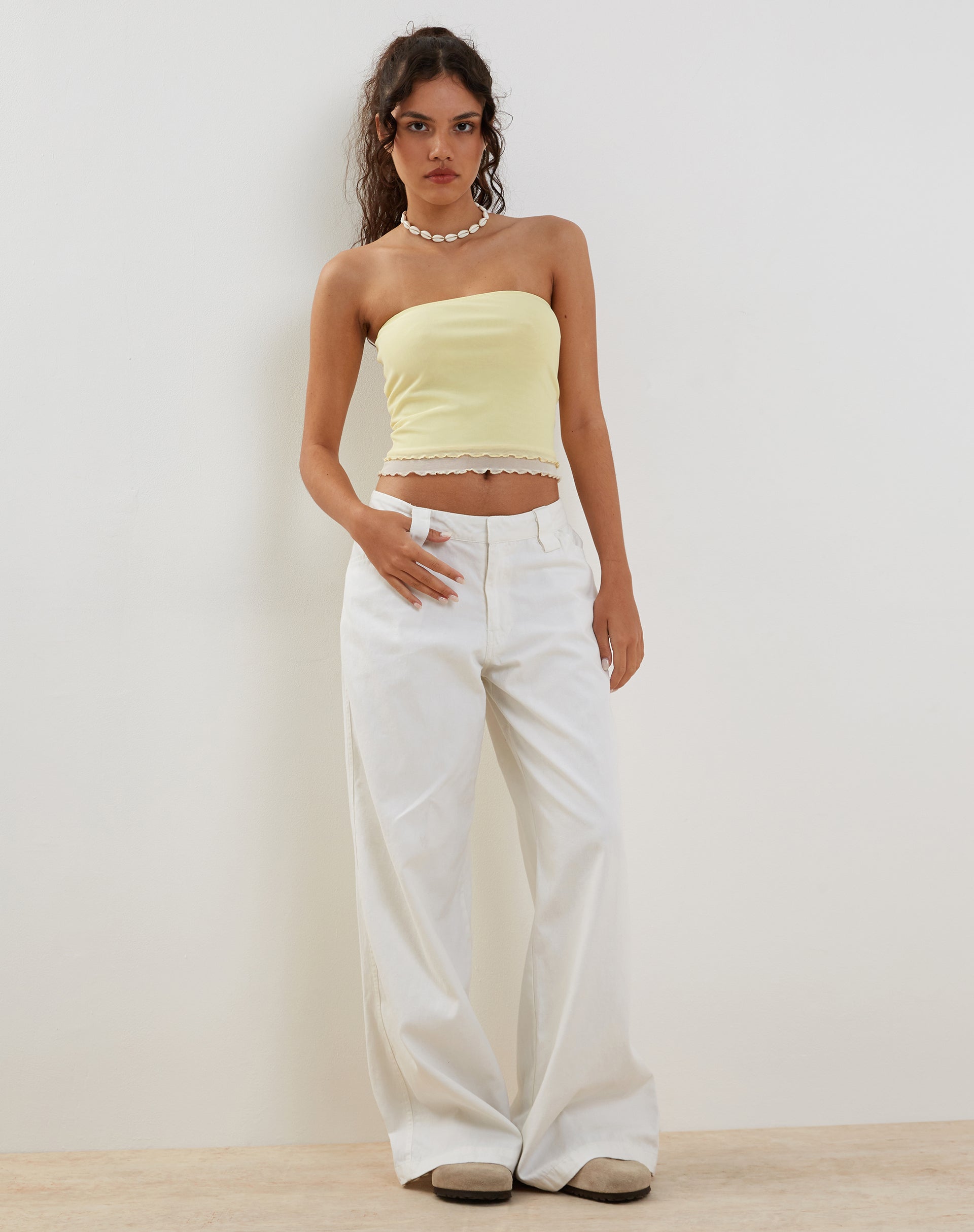Afbeelding van Seka Bandeau Mesh Top in Citroen