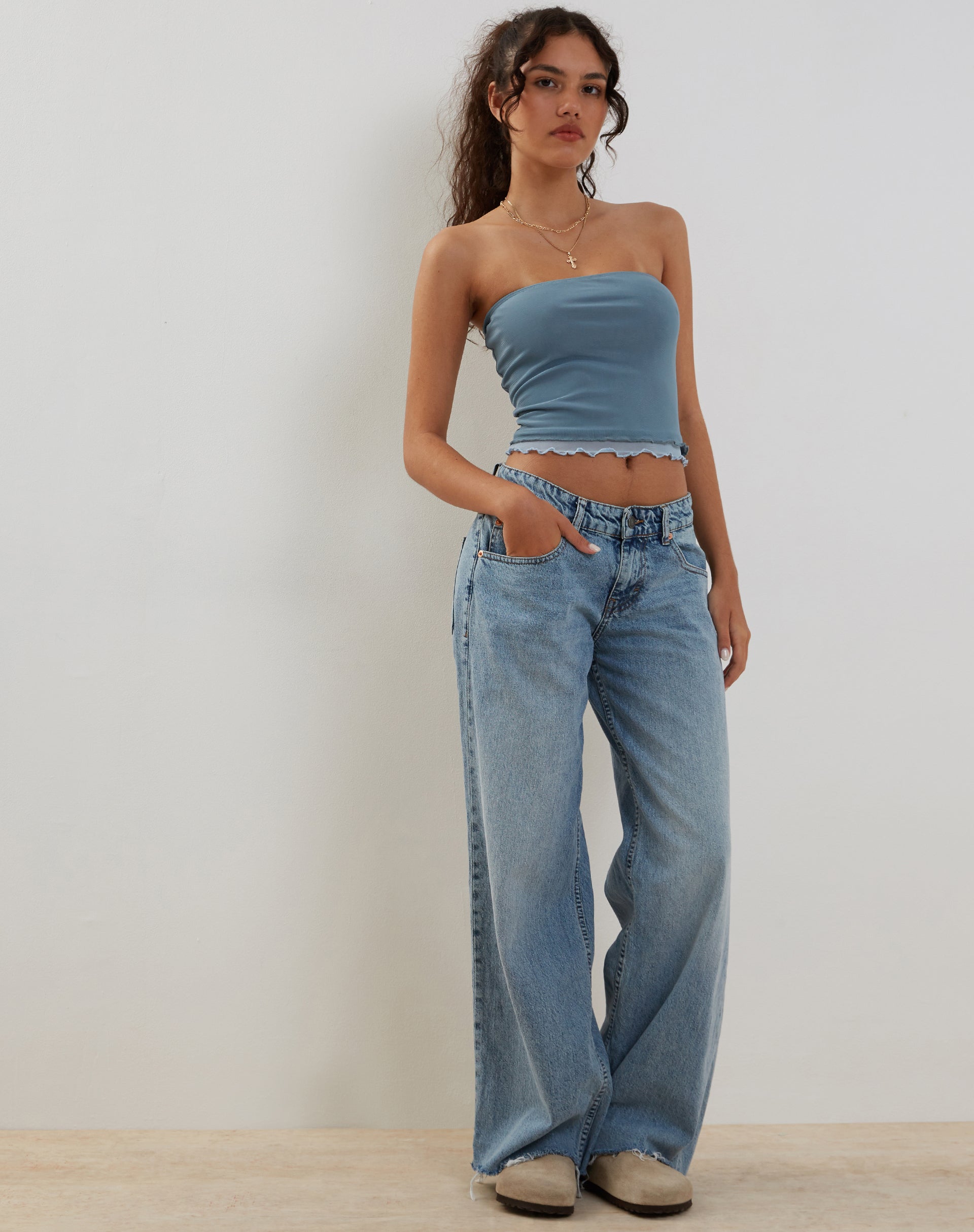 Afbeelding van Seka Bandeau Top in Mesh Tonal Blue